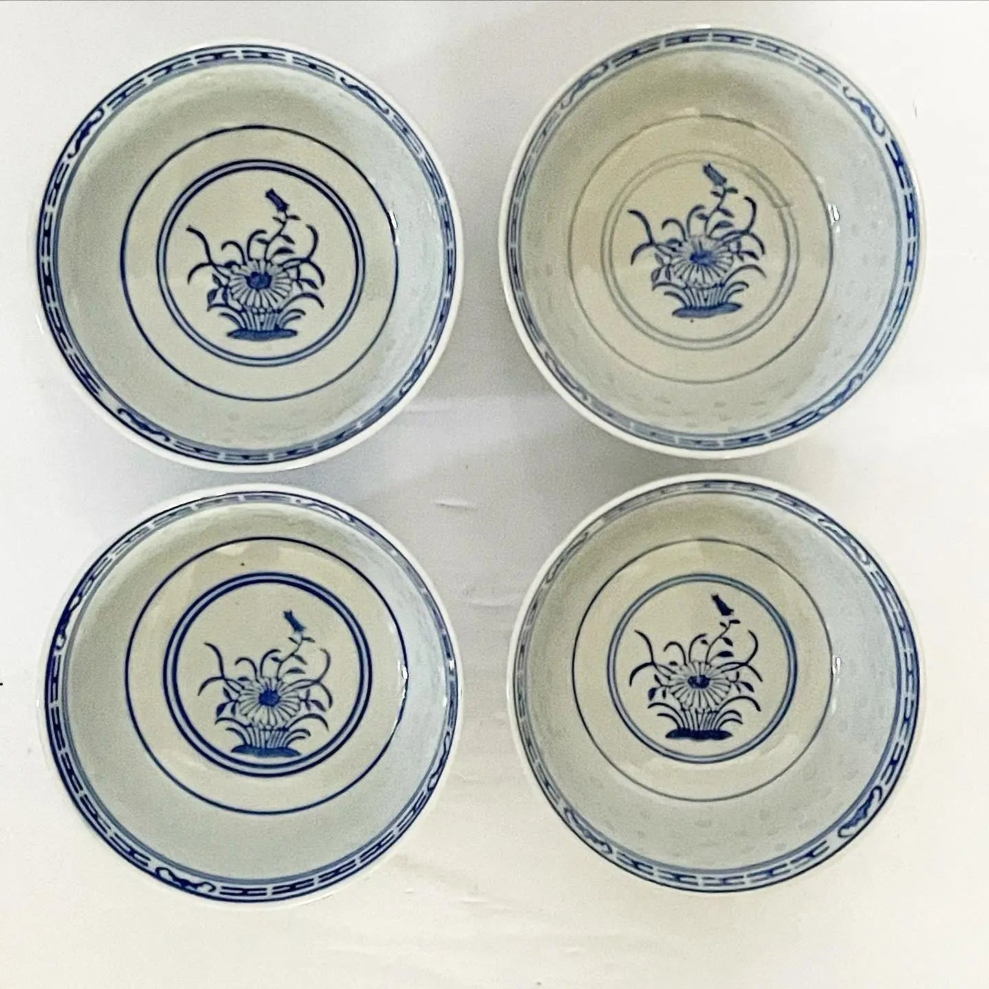 Antique Rice Ware Bowls- Set of 4