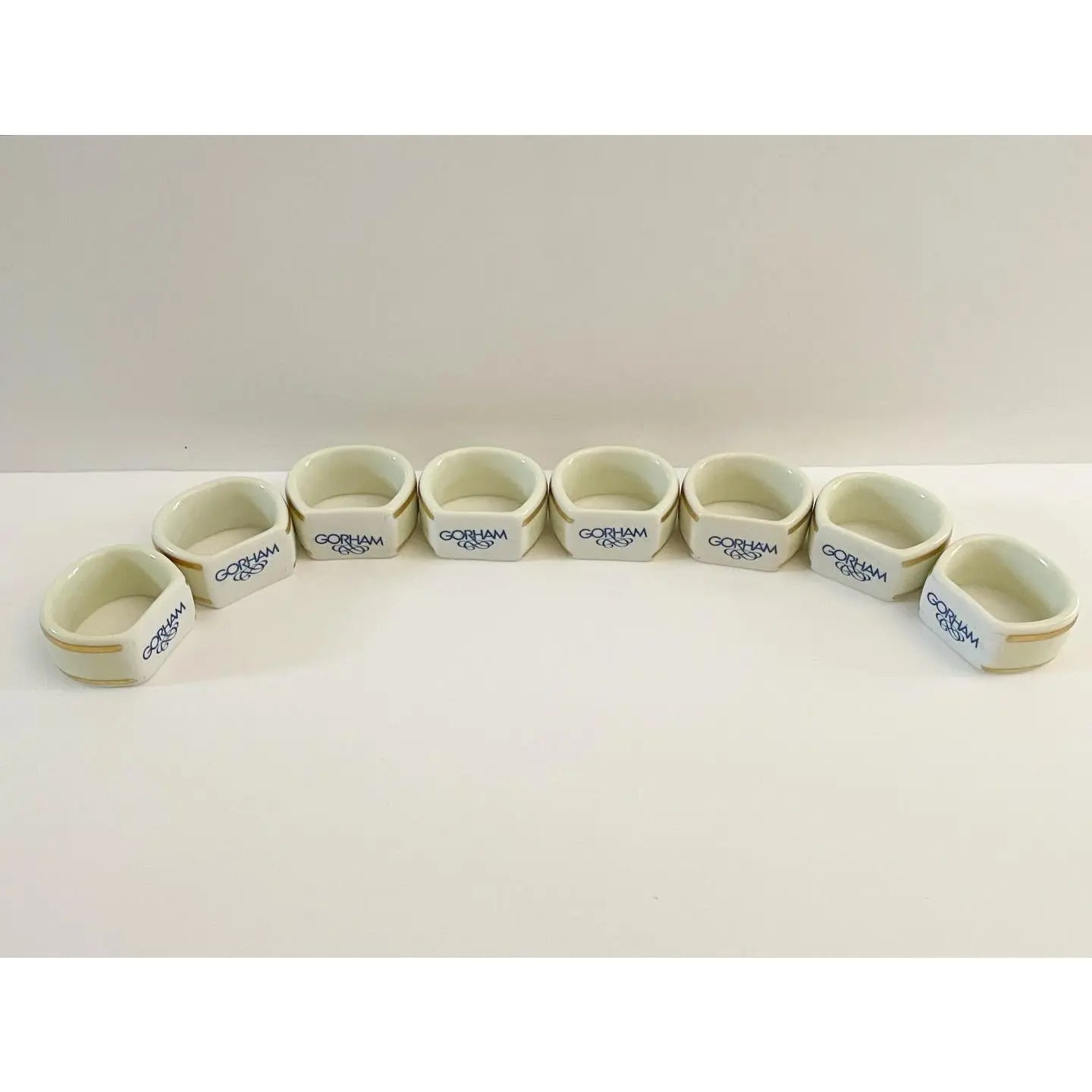 Mid 20th Century Vintage Porcelain Napkin Rings by Gorham