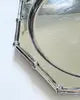 Mid-Century Eight-Sided Stainless Steel Tray With Bamboo Motif