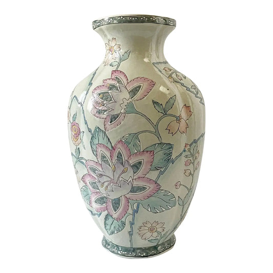 Mid 20th Century Large Mid-Century Chinese Floral Vase