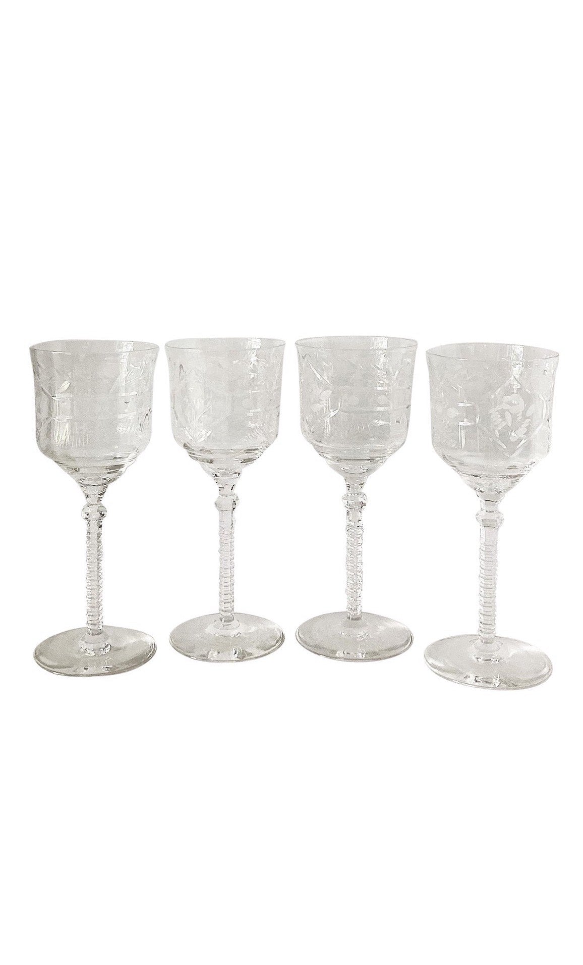 Vintage Cut Glass Cordial Glasses- Set of 4
