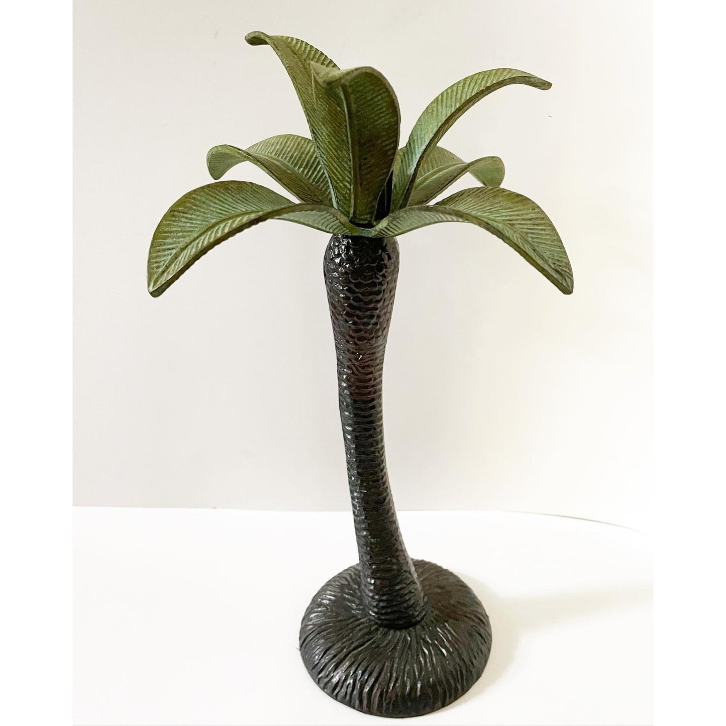 Vintage Cast Iron Palm Tree Candle Holder
