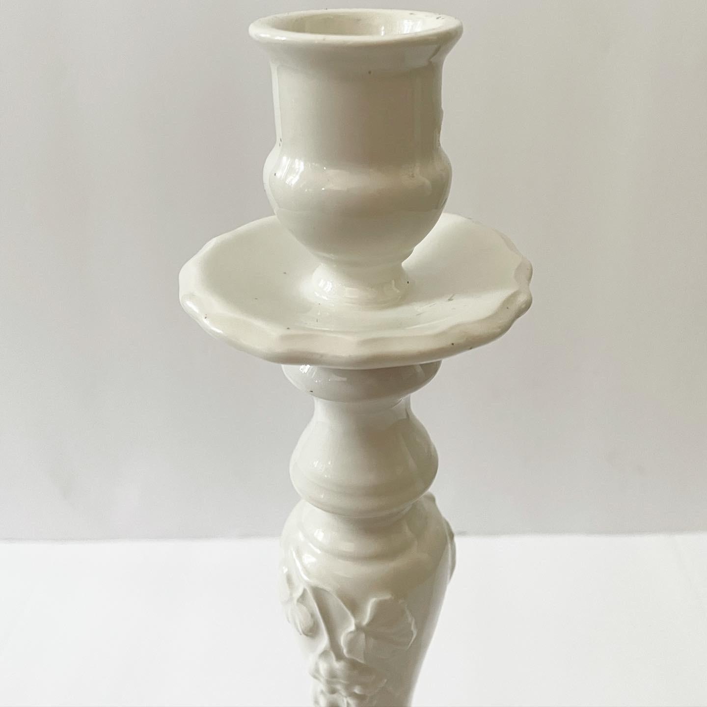Vintage Large Italian Ceramic Candle Holders