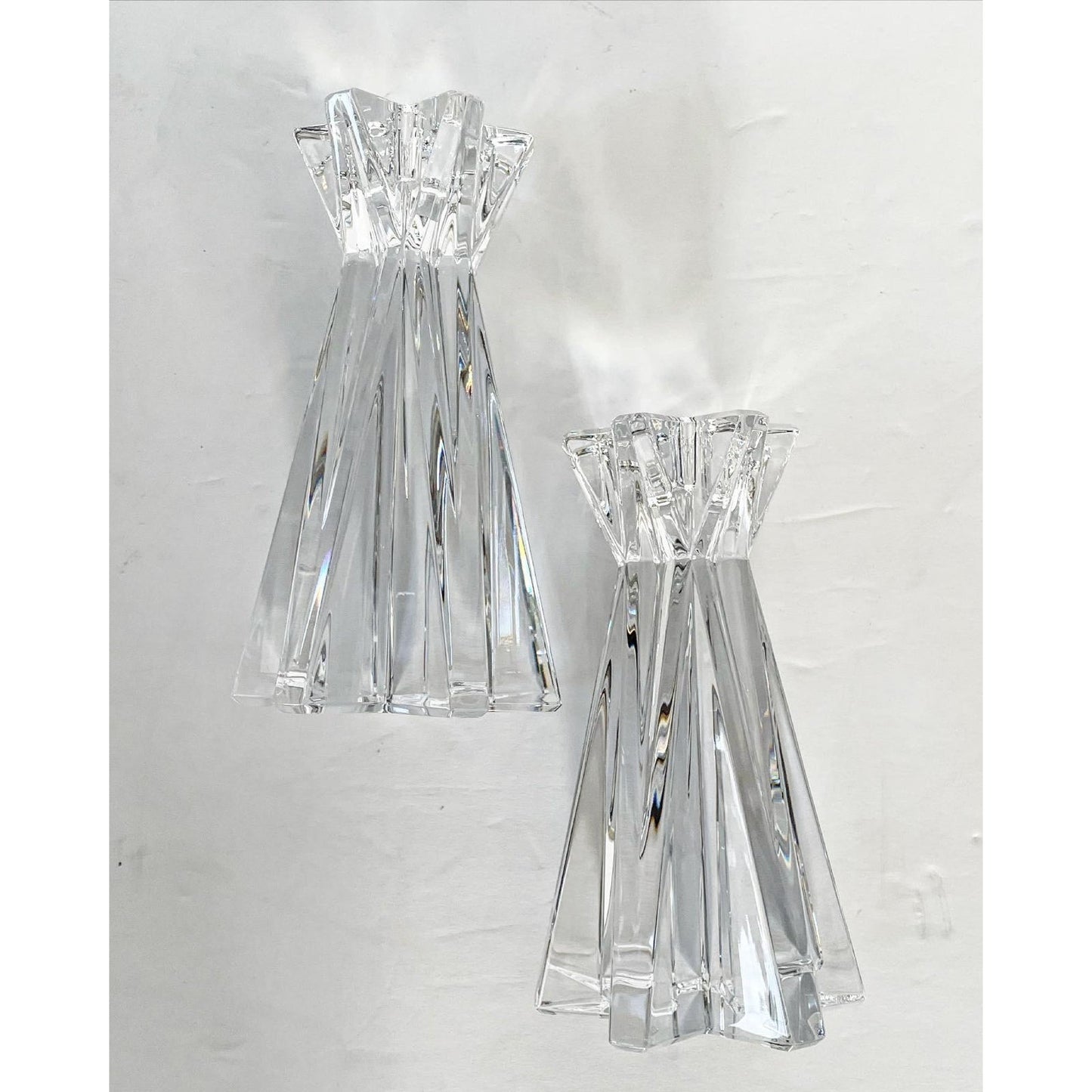 Vintage Lenox Solid Crystal Star Shaped Candle Holders