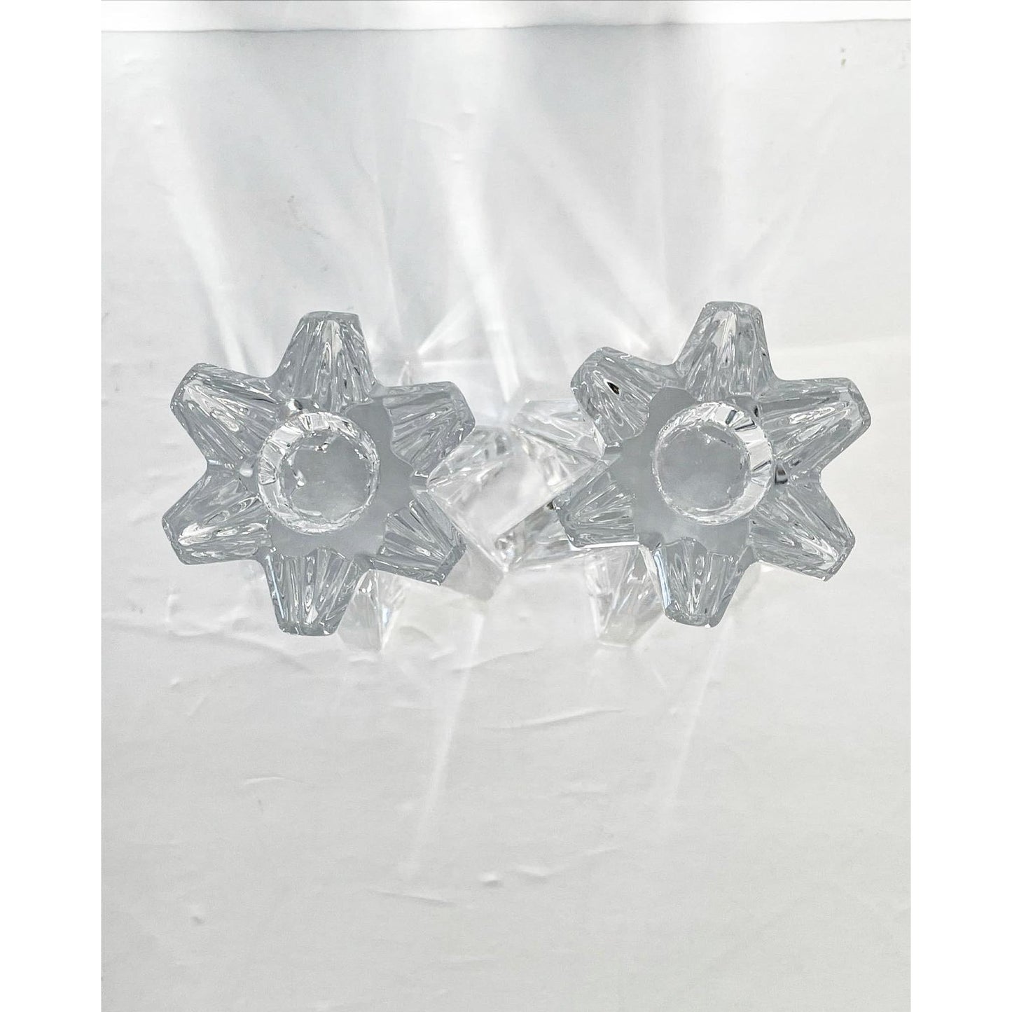 Vintage Lenox Solid Crystal Star Shaped Candle Holders